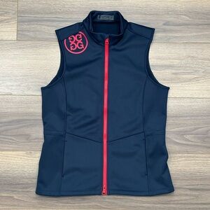 G/FORE Womens Fleece Backed Golf Vest in Blue/Red Size Large
